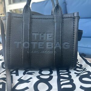 Micro Mini Marc Jacobs Black Leather Tote Bag